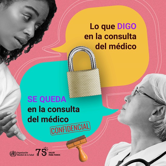 2023 Human Rights Day infographic confidentiality in Spanish