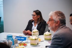 The Regional Director and WHO Thailand office staff discussed ongoing projects