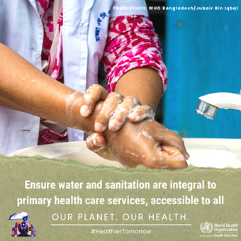 Ensure water and sanitation are integral to primary health care services, accessible to all