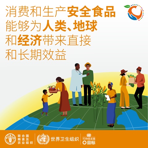消费和生产安全食品能够为人类、地球和经济带来直接和长期效益